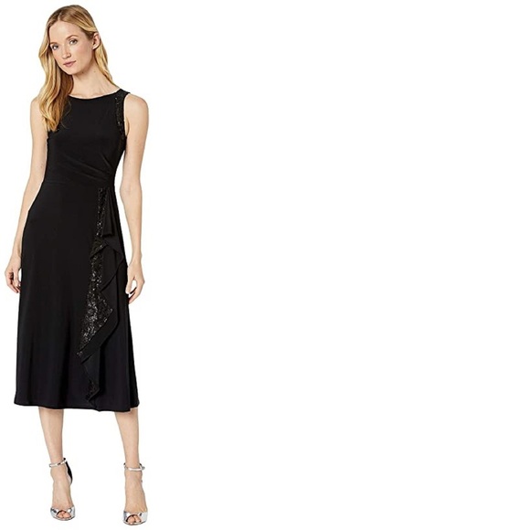 ralph lauren lace trim jersey dress